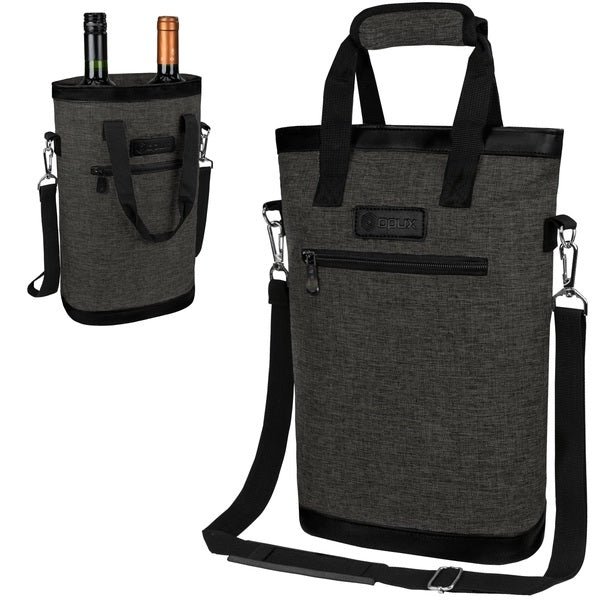 WINE TOTE - Charcoal & Black