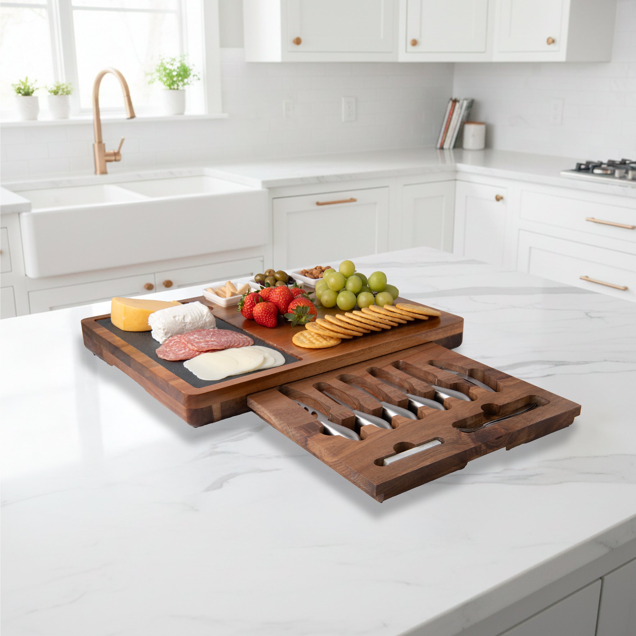 PREMIUM ACACIA WOOD CHARCUTERIE SET