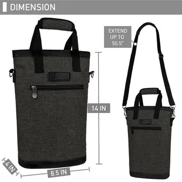 WINE TOTE - Charcoal & Black