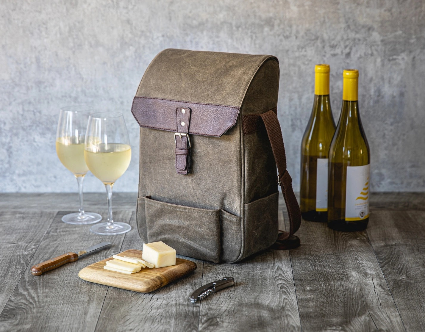 WAXED CANVASS WINE CARRIER