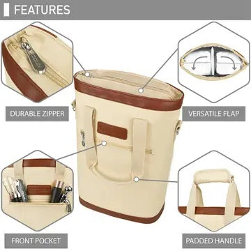WINE TOTE - Beige