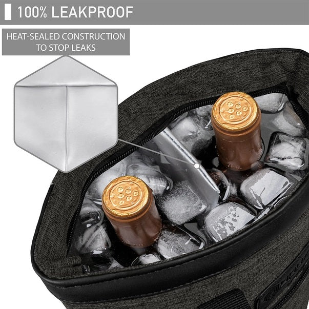 WINE TOTE - Charcoal & Black