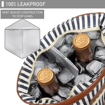 WINE TOTE - Stripe Navy