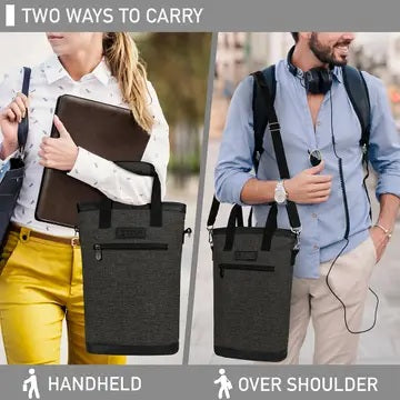 WINE TOTE - Charcoal & Black